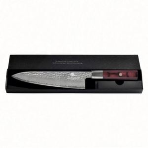 Couteau de chef japonais traditionnel éco-responsable, ambidextre, en acier Damas, lame de 8,5 pouces, manche en bois noir + Dalbergia, cuisine - Product Image 5