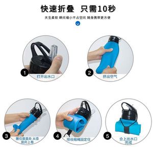 Gobelet pliable créatif pour le camping en plein air, résistant aux hautes températures, de qualité alimentaire, bouteille d'eau de sport en silicone pliable - Product Image 3