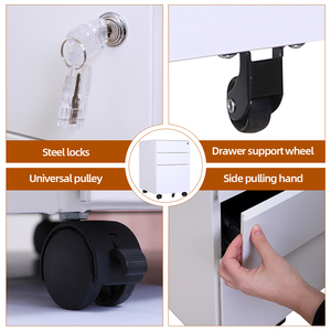 Tốt nhất lạnh cán nội thất văn phòng phổ bánh xe mỏng kim loại 3-ngăn kéo di động dọc nộp hồ sơ kim loại <span class=keywords><strong>Slimline</strong></span> di động bệ - Product Image 6