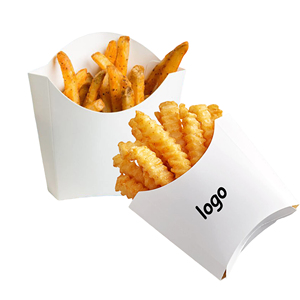 Boîte à emporter pour ailes <span class=keywords><strong>de</strong></span> <span class=keywords><strong>poulet</strong></span> frites, logo personnalisé, écologique, en vrac - Petite boîte blanche jetable pour frites, emballage pour restauration rapide - Product Image 1