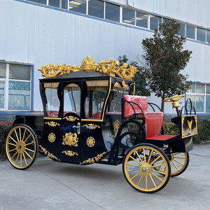 Chariot de luxe noir style Victoria rétro pour mariages, services de Noël et transport spécial - Product Image 4