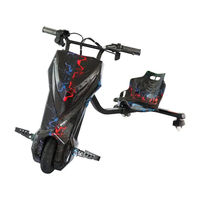Trottinette électrique pour enfants en plastique bleu, trois roues, avec éclairage LED, absorption des chocs, cadre télescopique