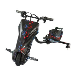 Scooter Eléctrico Azul para Niños, Triciclo de Derrape de Tres Ruedas con Amortiguación y Marco Telescópico - Product Image 4