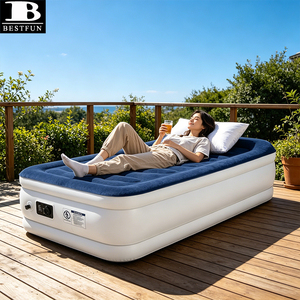Materasso Gonfiabile Singolo di Lusso con Pompa Elettrica Integrata, Letto Gonfiabile Rialzato Floccato per Ospiti e Uso Domestico - Product Image 2