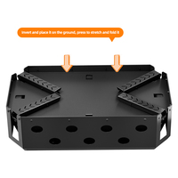 Brasero de camping pliable et détachable en acier au carbone, foyer portable et repliable pour l'extérieur, cuve à bois avec trous d'aération