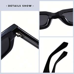 Lunettes de soleil polarisées carrées TR90 UV400, monture large, style rétro, pour hommes et femmes, avec logo personnalisé, collection 2025 - Product Image 6