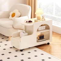 Desserte Mobile Blanche Petite Table Basse pour Petit Appartement Salon Bord de Canapé