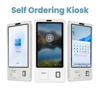 Kiosque interactif tactile de commande automatique sur pied de 21,5, 23,8, 27 et 32 pouces avec scanner QR, imprimante de reçus et paiement intégré