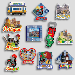 Imanes de Resina Hechos a Mano con Diseño Art Deco, Recuerdo Turístico de <span class=keywords><strong>Lisboa</strong></span>, Forma Irregular, Imanes para Refrigerador, Tamaño S, Marca JXF - Product Image 1