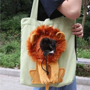 Cat <b>Carrier</b> Bag Canvas Lion Head Design Small Size For <b>Pets</b> Travel Backpack - Product Image 1