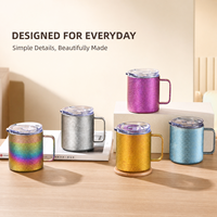 Tasse en titane à double paroi avec couvercle, finition cristal colorée, pour thé, café, bureau et extérieur, personnalisable avec logo, vente en gros