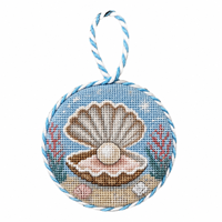 Ornement en point de croix en coquille d'huître avec cordon torsadé, fait main de luxe, thème nautique, pour la décoration de Noël ou comme cadeau de vacances d'été