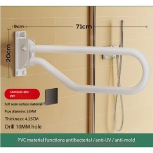 Stainless Steel Non-Slip Glass Handles Barrier-Free Disabled Toilet Railings Elderly Bathroom Fold Safety Grab Bar for Hospitals - Product Image 5