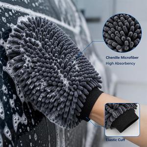 Gant de lavage en chenille lavable en machine pour concessionnaires automobiles, design anti-rayures et sans peluches, gant de nettoyage en microfibre - Product Image 3