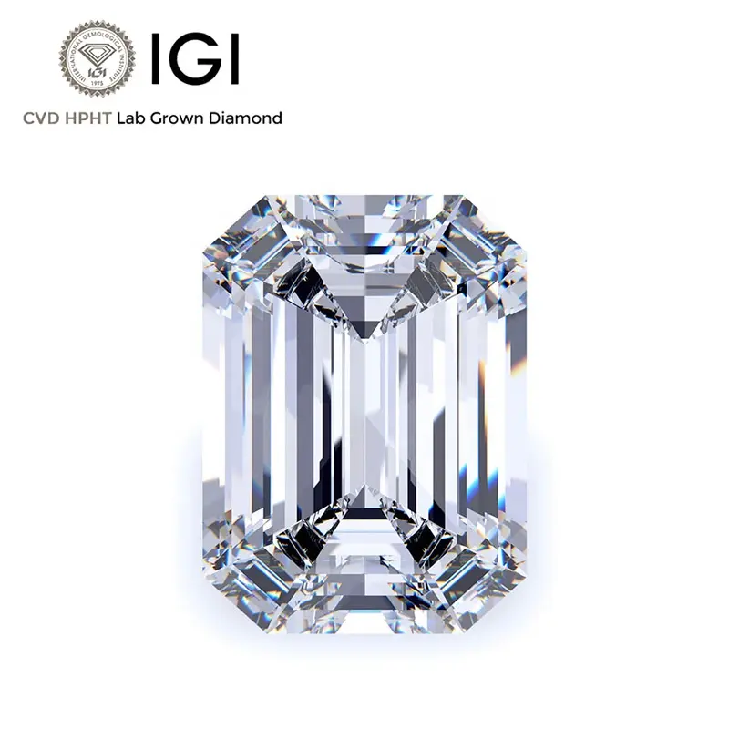 IGI認定ホワイトファンシーシェイプダイヤモンドエメラルドカット0.5ct1CT 2CT 3CTVVSラボ成長ダイヤモンドIGICVDHPHTラボダイヤモンドルーズ