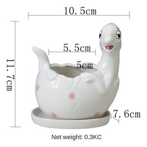 <span class=keywords><strong>Maceta</strong></span> <span class=keywords><strong>de</strong></span> Cerámica con Diseño <span class=keywords><strong>de</strong></span> Dibujos Animados, Blanca con Puntos, Resistente a la Corrosión, para Escritorio, con Diseño Abstracto <span class=keywords><strong>de</strong></span> <span class=keywords><strong>Dinosaurio</strong></span> - Product Image 6