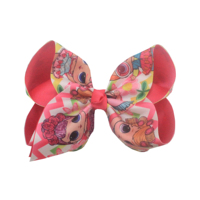 Nouveaux nœuds et pinces à cheveux en ruban gros-grain imprimé de 7 et 5 pouces pour petites filles, idéaux pour les fêtes, emballage carton, vente en gros