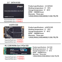 Computer 64GB 120GB 128GB 240GB 256GB 480GB 500GB 512GB 1TB 2TB 2.5 Sata portatile disco rigido a stato solido interno disco sdd HDD