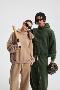 Sweat à capuche de haute qualité, coupe ample, doublure polaire 370 g/m², effet délavé vintage, déchiré, impression DTG et broderie. - Product Image 2