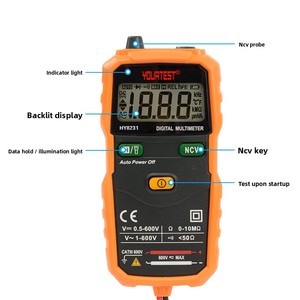 Multímetro Digital <span class=keywords><strong>Huayi</strong></span> HY8231, Inteligente, de Bolsillo, Resistente a Quemaduras, Pantalla LCD CAT III 600V, Encendido Automático, Portátil, para Uso Doméstico - Product Image 2