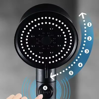 Pommeau de douche d'arrêt d'eau de salle de bain haute pression avec pommeau de douche à 6 modes