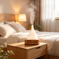 Petit diffuseur d'arômes à grain de bois, humidificateur ultrasonique d'huiles essentielles, machine d'aromathérapie pour bureau, maison et chambre