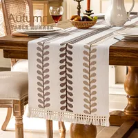 Nappe carrée en coton lin décorative pour la maison meuble TV serviettes en tissu café accessoires de chemin de table imprimé vente en gros