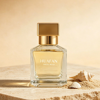 Flacons de parfum carrés en verre luxueux 50ml/70ml/100ml avec pulvérisateur à pompe, étanches, hermétiques, estampage or, marque HUAFAN