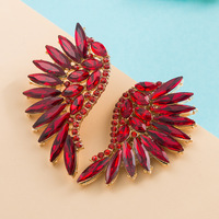 Boucles d'oreilles tendance 2022 Style industrie lourde Style bohème Style exagéré ailes couleur strass boucles d'oreilles pour femmes