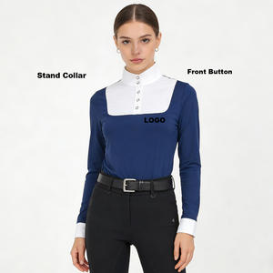 Chaleco ecuestre único ARLAN para mujer, camisa polo ecuestre de manga larga, ropa ecuestre - Product Image 1