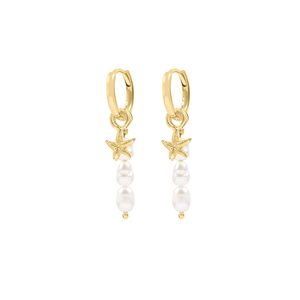 ROXI 2021 NOUVEAU Boucles d'oreilles pendantes en laiton, style français, luxe léger, rétro, mode, perle, étoile de mer - Product Image 1