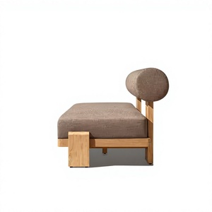 Sofá de exterior de madera de teca maciza con acabado natural para jardín, ideal para proyectos de villas y hoteles de alta gama. - Product Image 3