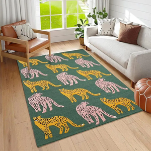 Tapis d'intérieur moderne de luxe en laine verte, fait main, en matériau PP, pour la décoration du sol de la maison, chambre à coucher, salon, chambre d'enfant - Product Image 6
