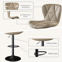 Tabouret de bar noir avec dossier, vente directe d'usine Runwood, chaises de bar pivotantes pour hall d'hôtel, tabourets hauts à dossier haut, vente en gros