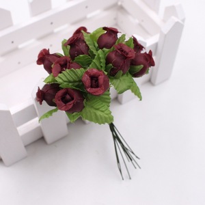 Décoration de mariage en soie bon marché Fleurs artificielles de buisson de roses Bouquet de roses pour la décoration de bricolage - Product Image 5