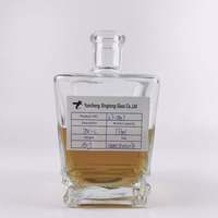 Bouteilles en verre de whisky 750ml à fond lourd Vodka Brandy Tequila pour bouteilles en verre Whisky Super Flint