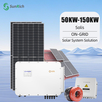 Kit Solar Conectado a la Red Solis de 50KW, 60KW, 80KW, 100KW, 125KW, 150KW para Hogar y Negocio, Sistema Completo