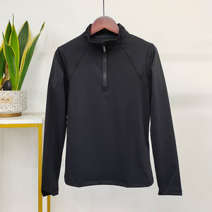 Camiseta de equitación para mujer, color marrón, media cremallera, tejido elástico en 4 direcciones, para equitación. - Product Image 4