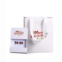 Nouvelle boîte à bijoux en carton de Noël, boîte à tiroirs, ensemble, collier, bague, pendentif, sac cadeau, logo personnalisé