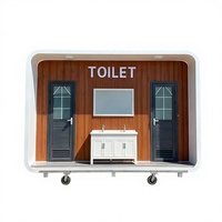 Bain public extérieur mobile de luxe monobloc intégré, personnalisé en usine, en métal, moderne, écologique, pour zone touristique