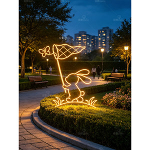 Lampe de lune lumineuse extérieure en forme de lapin, étanche, pour la décoration du Festival de la Mi-Automne, idéale pour les parcs, centres commerciaux, pelouses et comme accessoire photo - Product Image 3