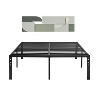 Lit simple et double moderne en acier inoxydable avec espace de rangement et structure de support robuste, finition peinte