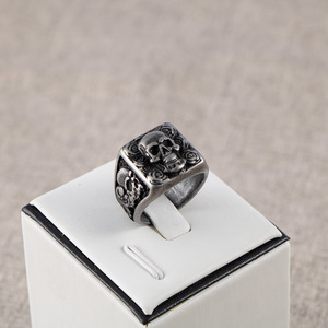 Men's Skull <b>Ring</b> <b>Titanium</b> Steel Vintage Rose Design SA1173 Gift Jewelry - Product Image 1