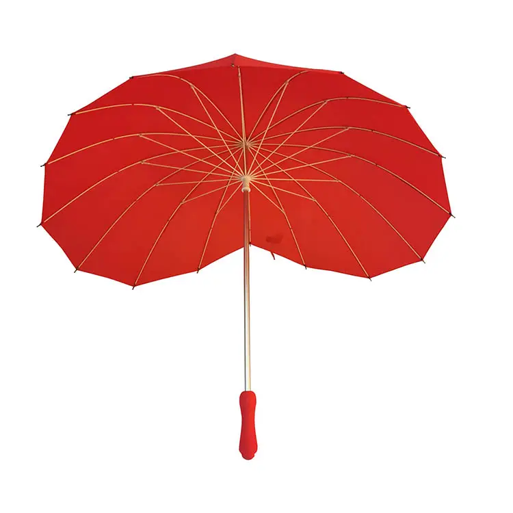 พิเศษที่มีคุณภาพสูงรูปหัวใจการออกแบบใหม่ร่มสีแดงคนรักคู่มือเปิดร่ม