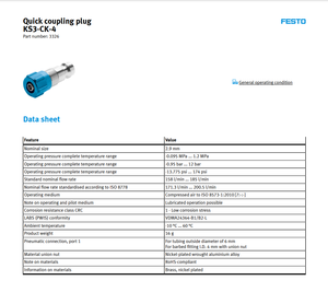 Conector Festo KS CHFY KS4- KS3-KS2-CK-4-6-1/4-3/8-A-I Material de Dibujos Animados - Product Image 4