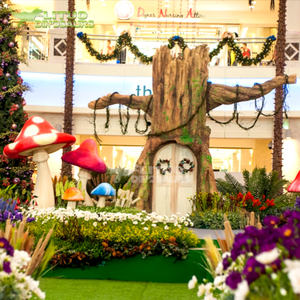 Estatua de Fibra de Vidrio de Alicia en el País de las Maravillas con Diseño de Hongo Mágico - Product Image 5