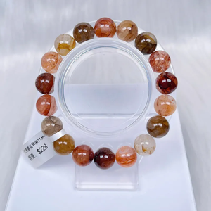 Pulsera de cuentas redondas de cristal natural, pulsera de cristal para venta al por mayor, pulsera de cristal Unisex - Product Image 1