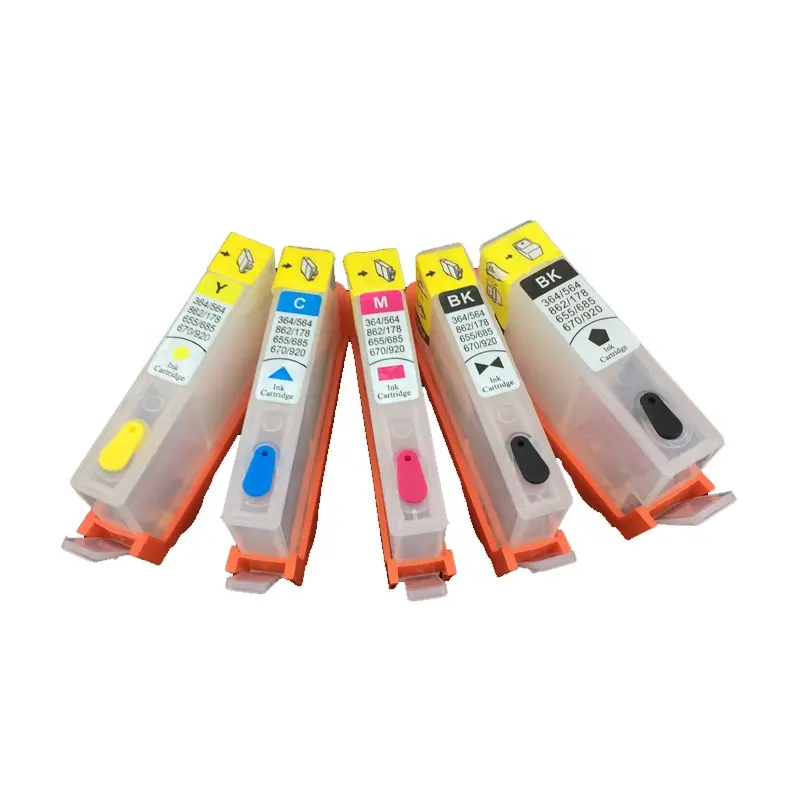 Factory Sale 5 Color Empty Refillable Ink Cartridge For HP564 With ARC Chip For HP 5510 5511 5512 5514 5515 5520 5522