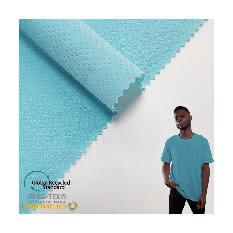 Tissu de vêtements de sport de haute qualité en polyester personnalisé tricot de maille papillon pour T-shirt