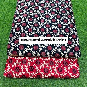 Tissu en coton imprimé ethnique Sami Azrakh, motif indien traditionnel, tissu respirant, idéal pour la confection de robes, la couture et l'artisanat - Product Image 4